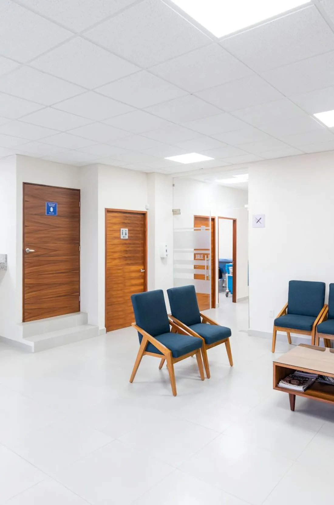 Calm healthcare office waiting area