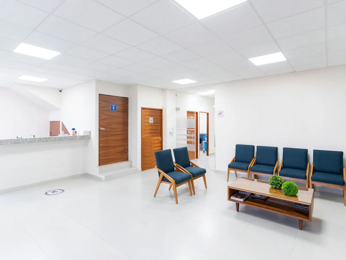 Calm healthcare office waiting area